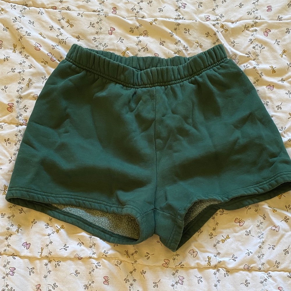 TNA Cozy Fleece Shorts in Green